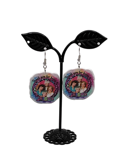80'S Sitcom Earrings THANK YOU FOR BEING A FRIEND