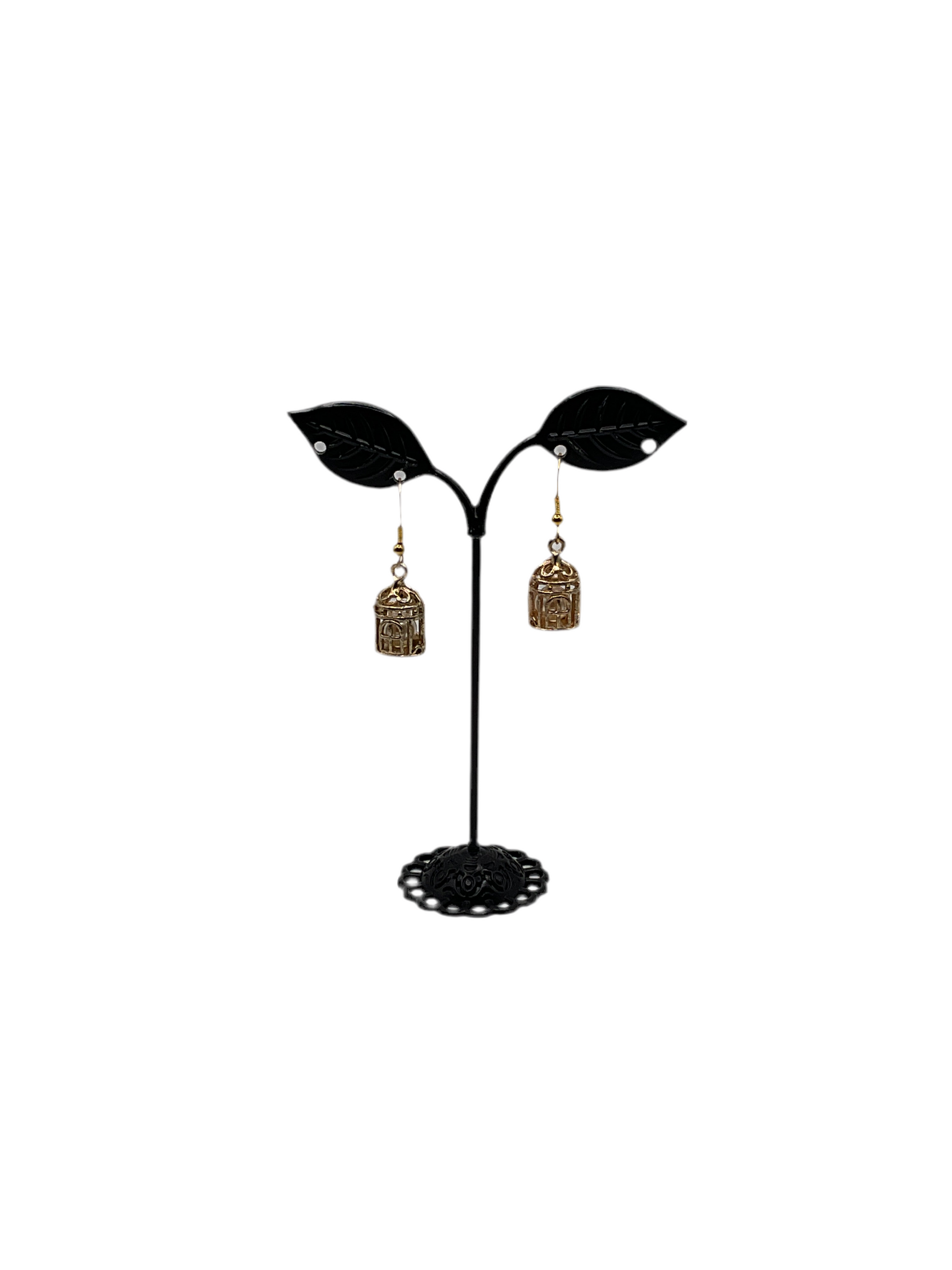 Bird cage earrings