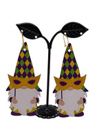 Mardi Gras Wooden Earrings