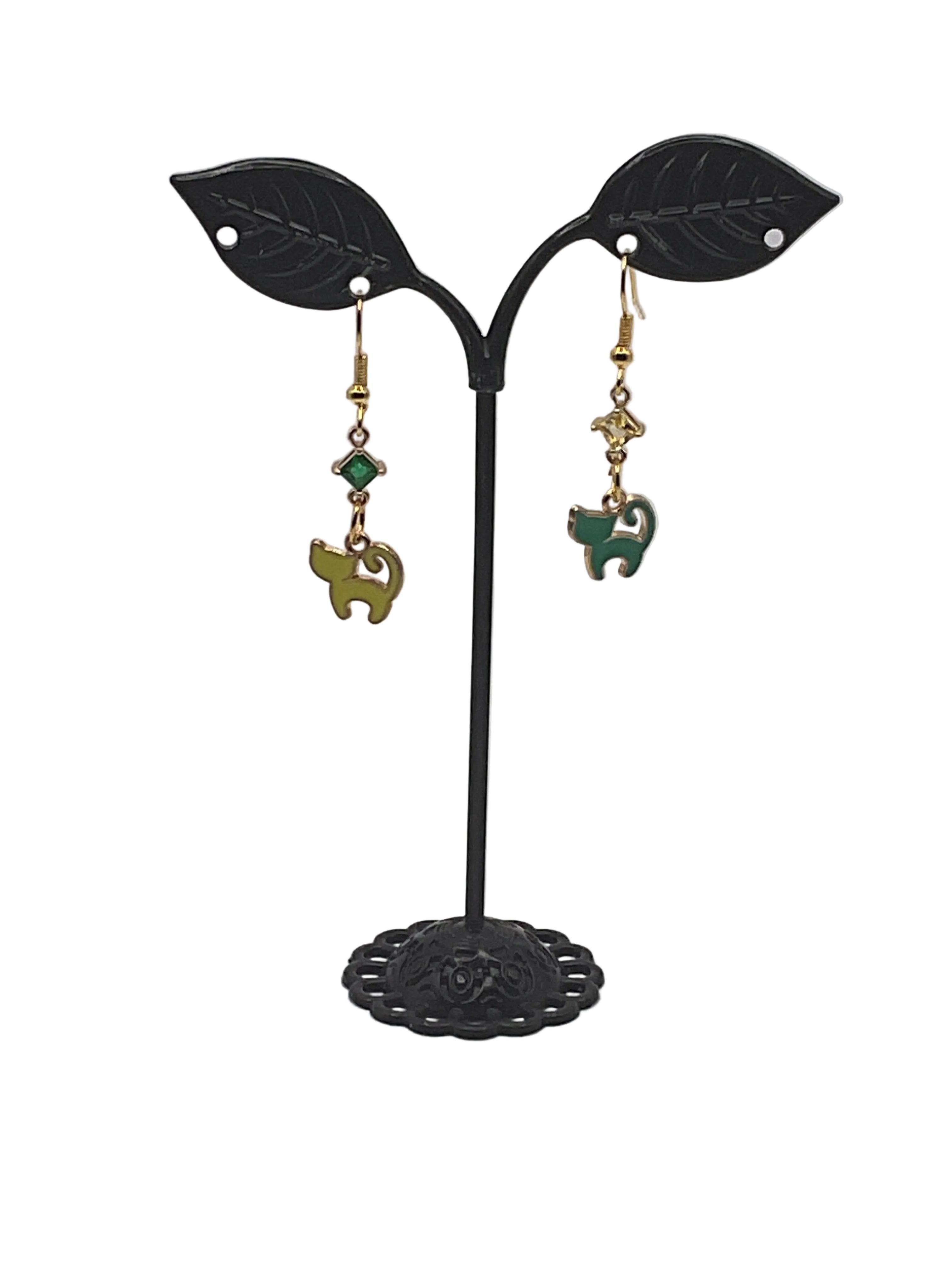 Kitties,Crosses and Crystal Earrings