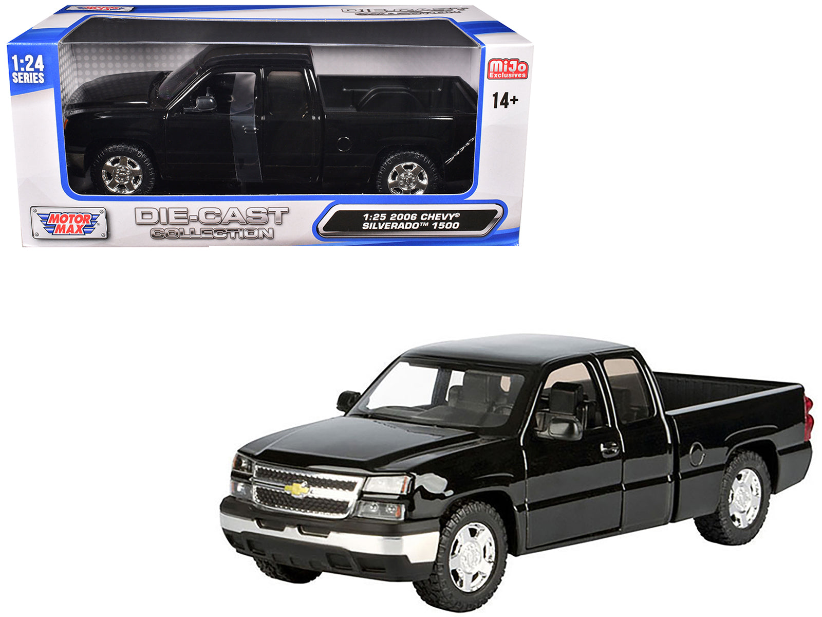 2006 Chevrolet Silverado 1500 Pickup Truck Black "Die-Cast Collection" Series 1/25 Diecast Model Car by Motormax