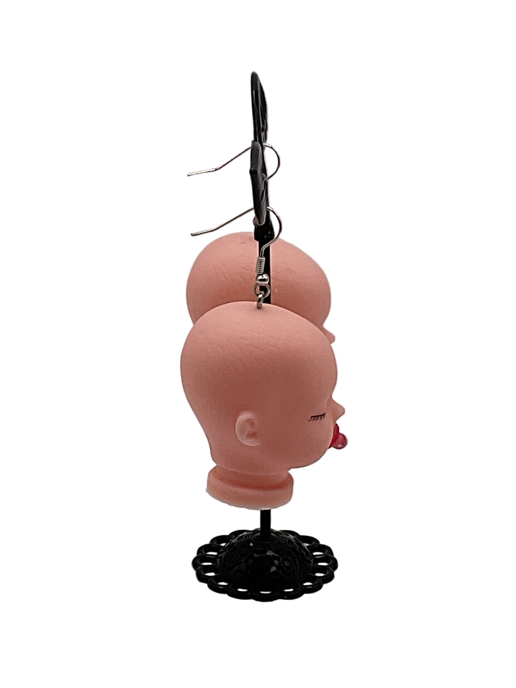 Baby Doll Heads With Pacifier Earrings