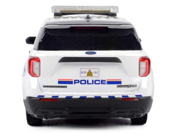 2022 Ford Police Interceptor Utility White "Royal Canadian Mounted Police (RCMP)" with Flashing Light Bar and Front and Rear Lights and Sounds 1/24 Diecast Model Car by Motormax
