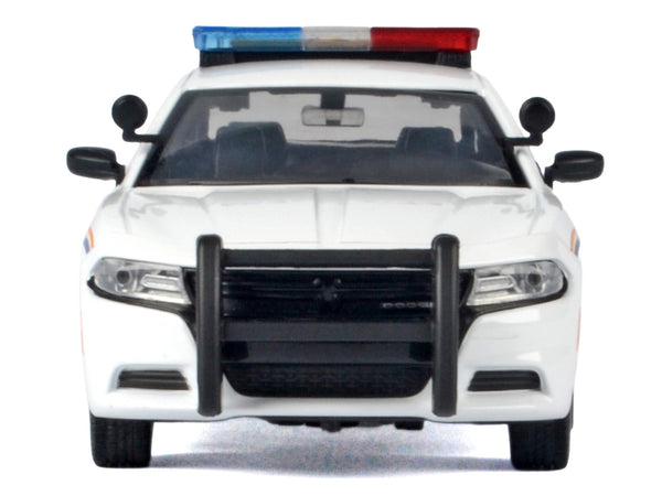 2023 Dodge Charger Pursuit Police Car "Royal Canadian Mounted Police (RCMP)" White with Flashing Light Bar and Front and Rear Lights and Sound 1/24 Diecast Model Car by Motormax