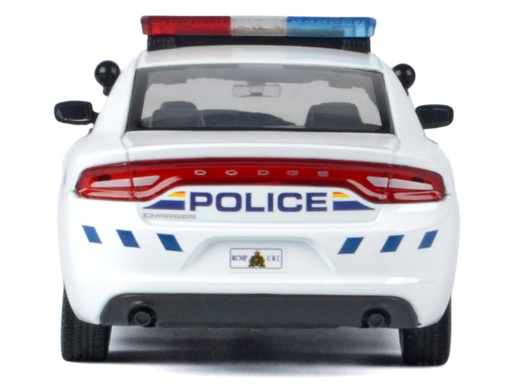 2023 Dodge Charger Pursuit Police Car "Royal Canadian Mounted Police (RCMP)" White with Flashing Light Bar and Front and Rear Lights and Sound 1/24 Diecast Model Car by Motormax