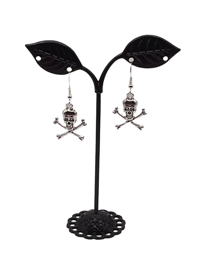 Skull and Cross Bone Earrings Hover Image