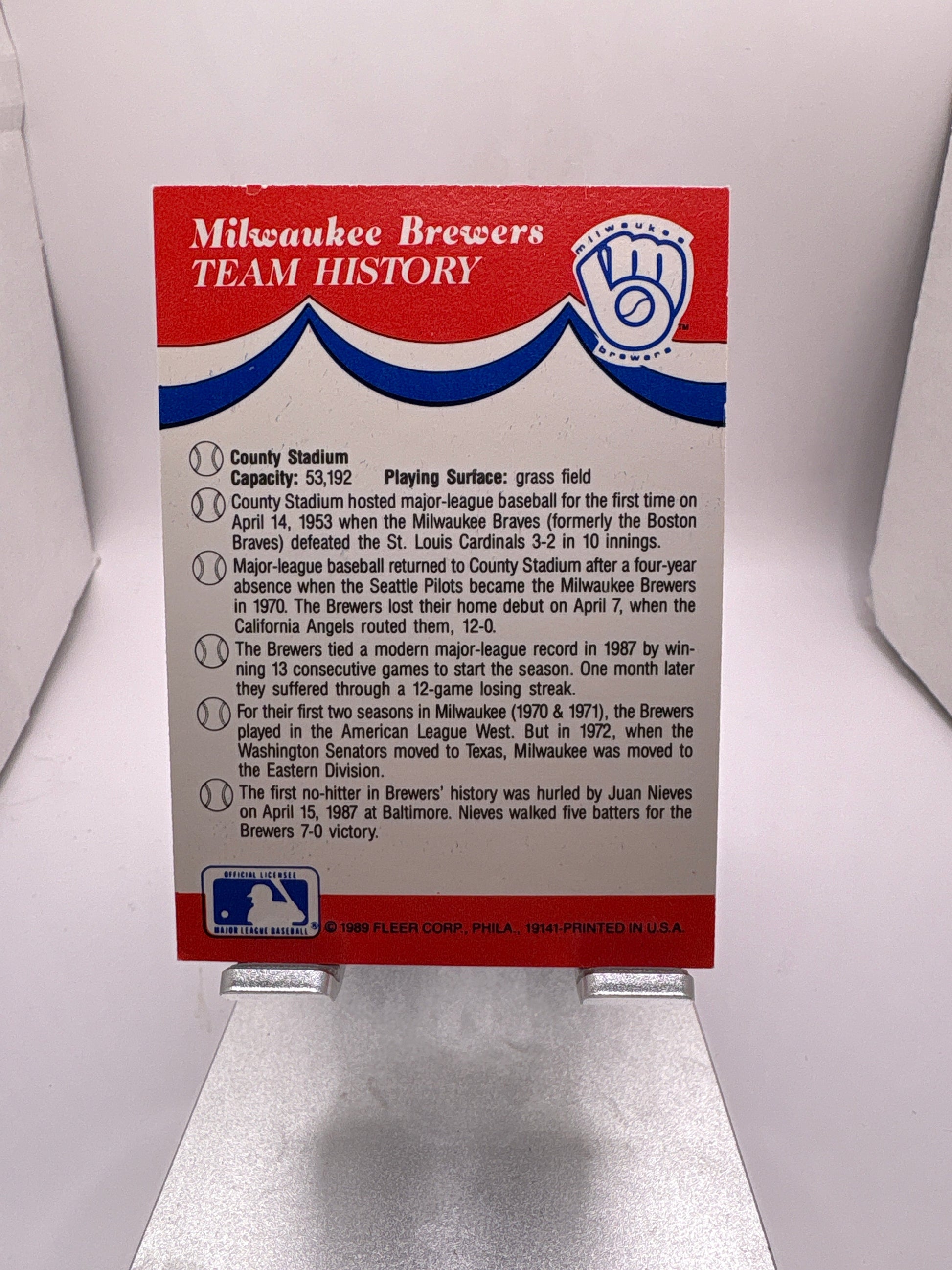 Fleer Milwaukee Brewers Sticker