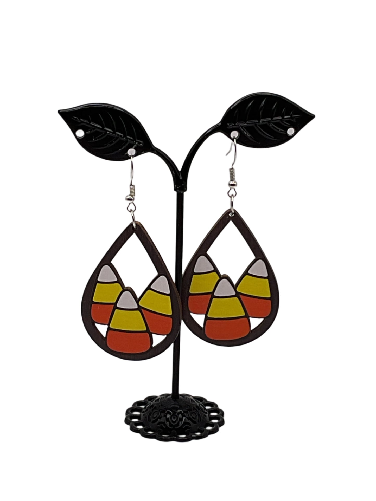 Wooden Candy Corn Earrings