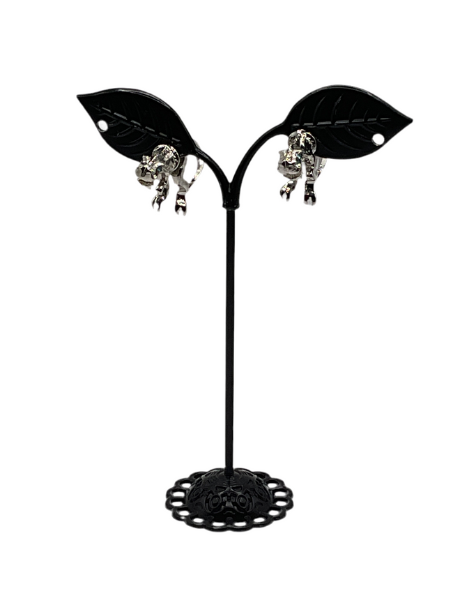 Silver Dinosaur earrings Hover Image