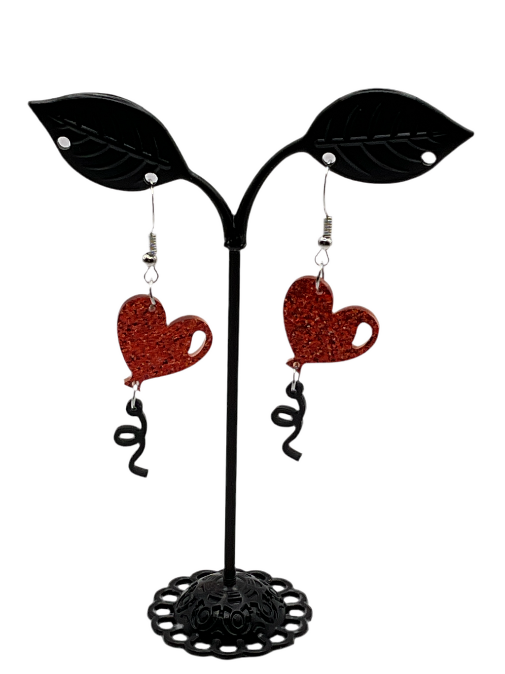 Balloon heart earrings