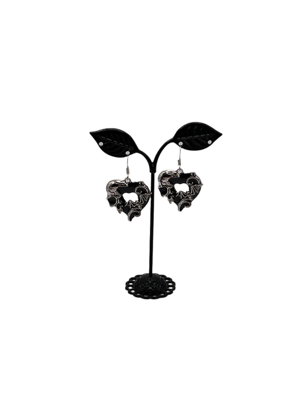 Black Heart Earrings