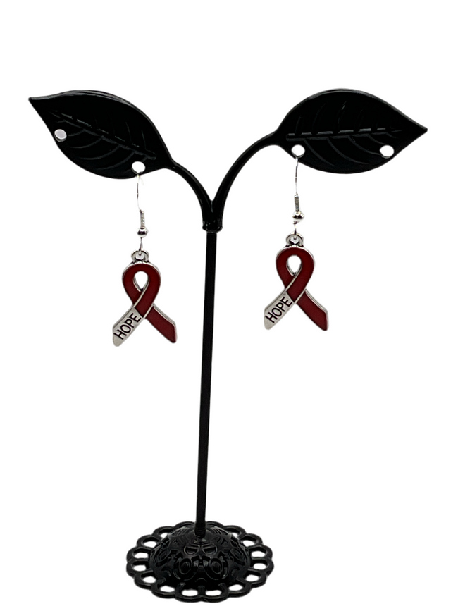 Red ribbon earrings Hover Image