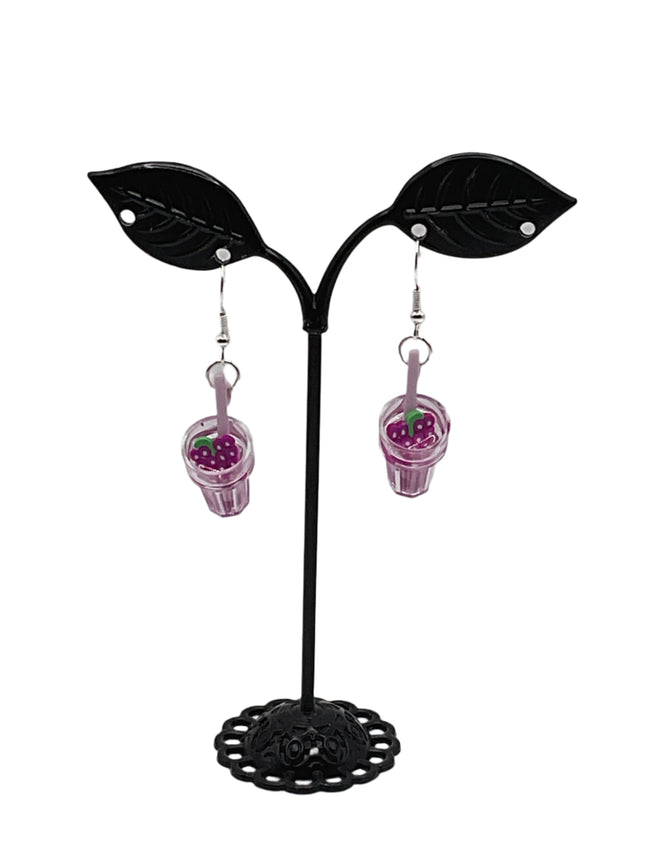 Purple Drink Earrings Hover Image