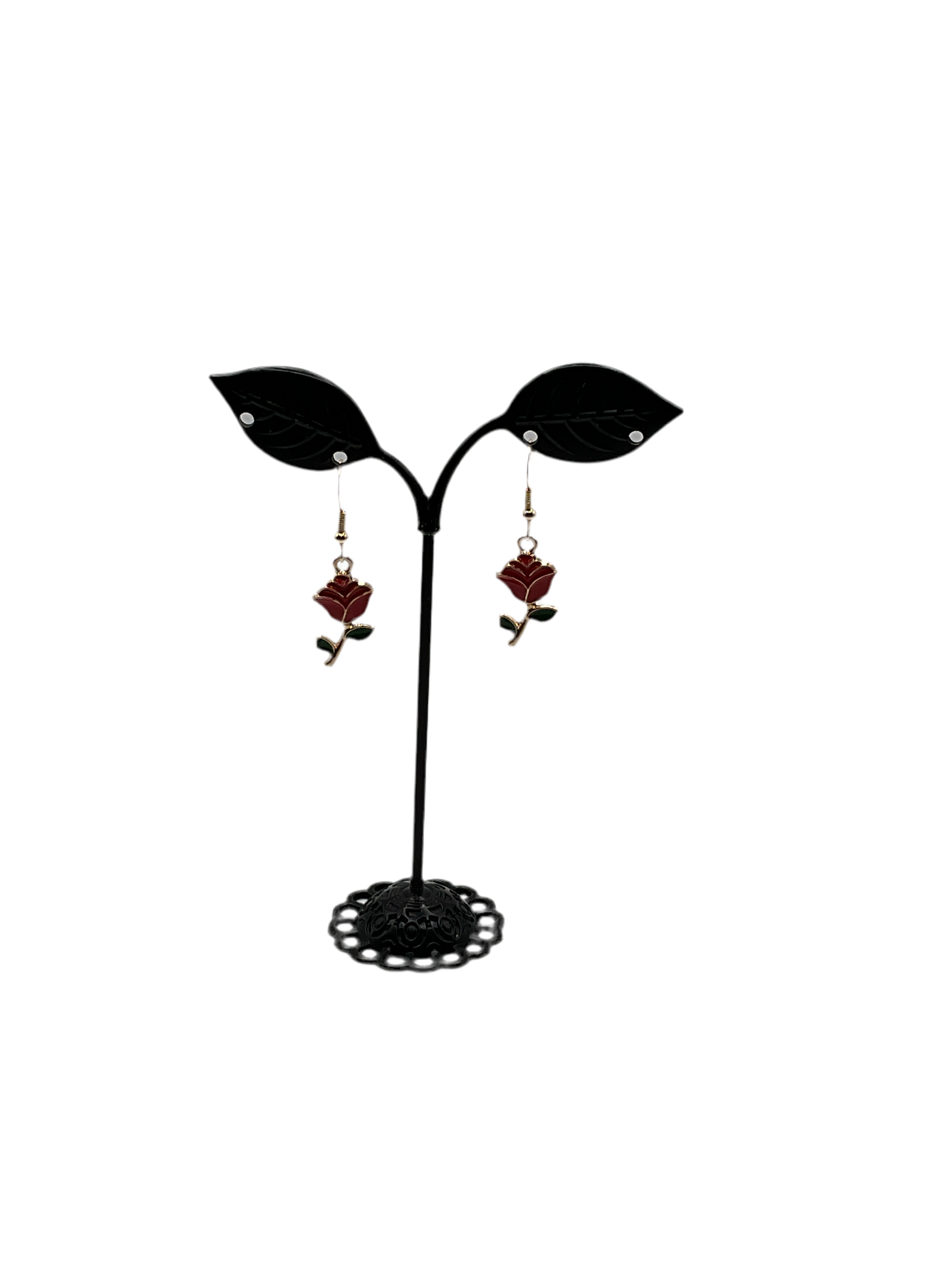 Red Rose Earrings