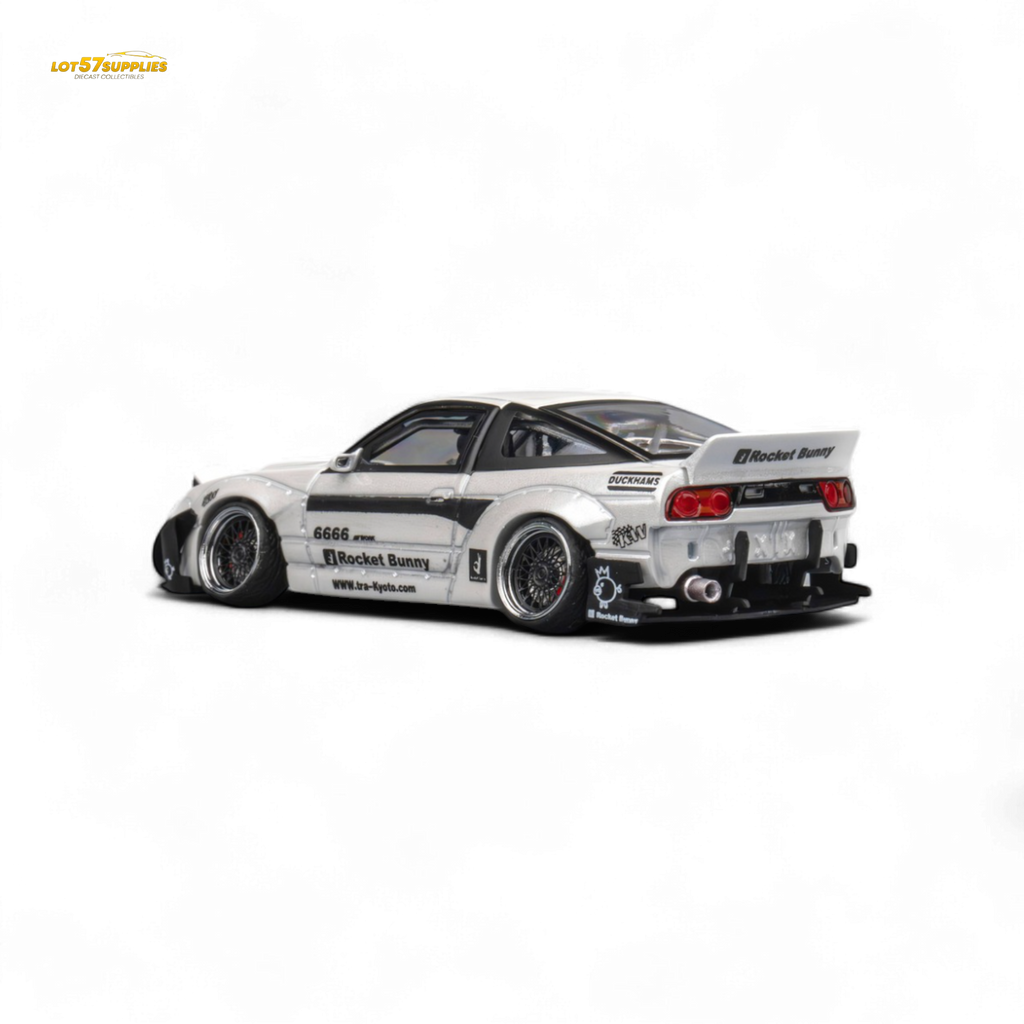 MicroTurbo Custom 180SX - Pandem Rocket Bunny White 1:64 - Collectors World Toys