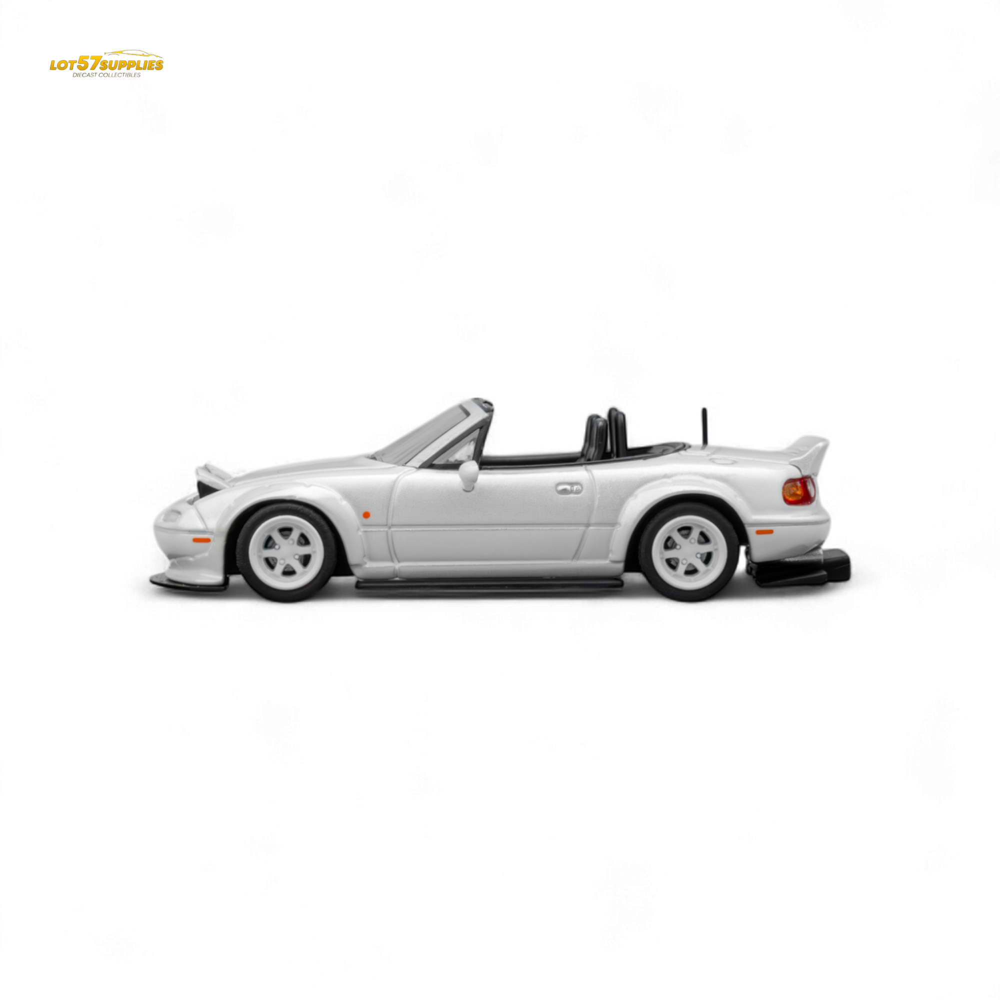 (Pre-Order) Microturbo Custom MX5 Rocket Bunny - Metallic White 1:64 - Collectors World Toys