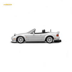 (Pre-Order) Microturbo Custom MX5 Rocket Bunny - Metallic White 1:64 - Collectors World Toys
