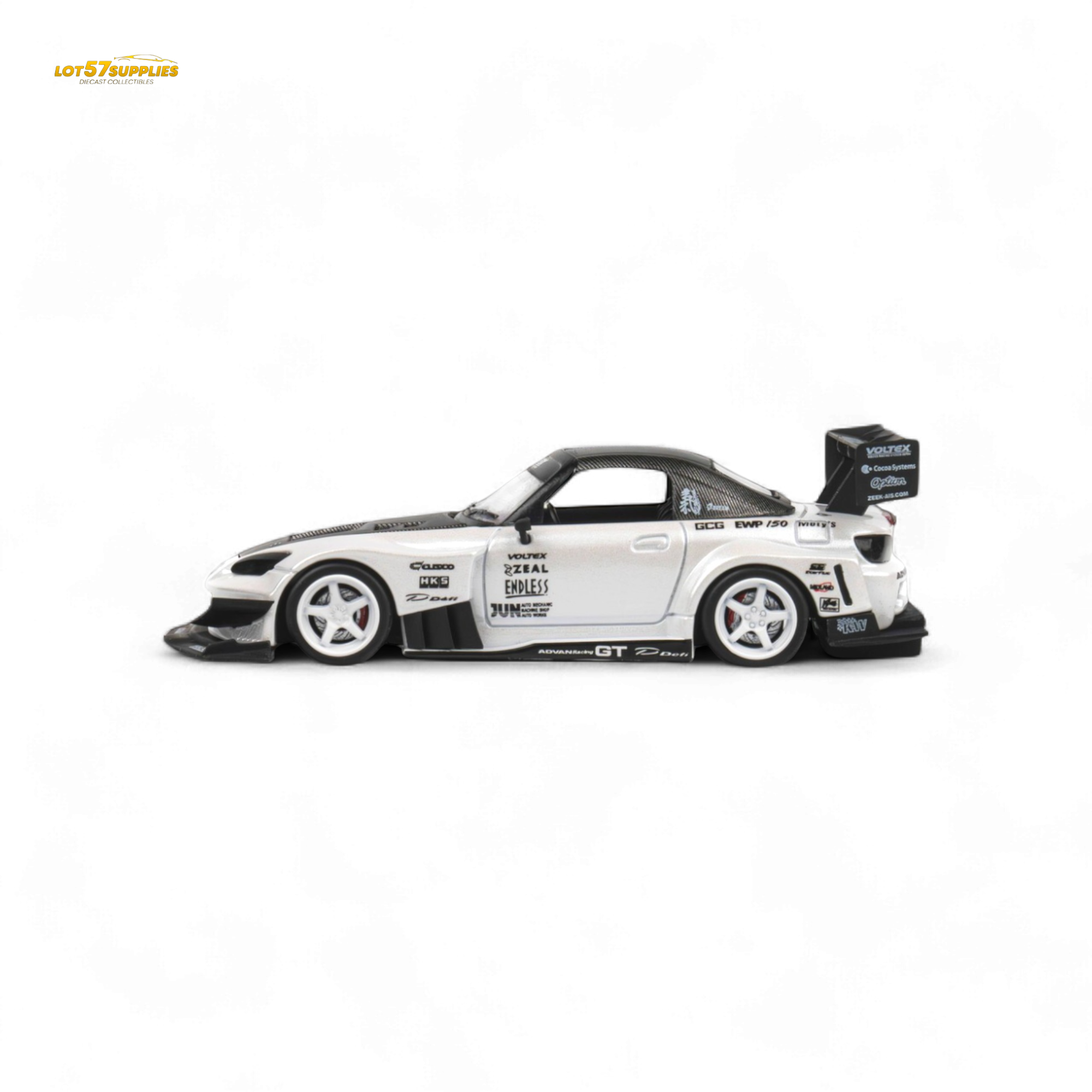 Microturbo Custom S2000 - Metallic White TOP FUEL 1:64 - Collectors World Toys
