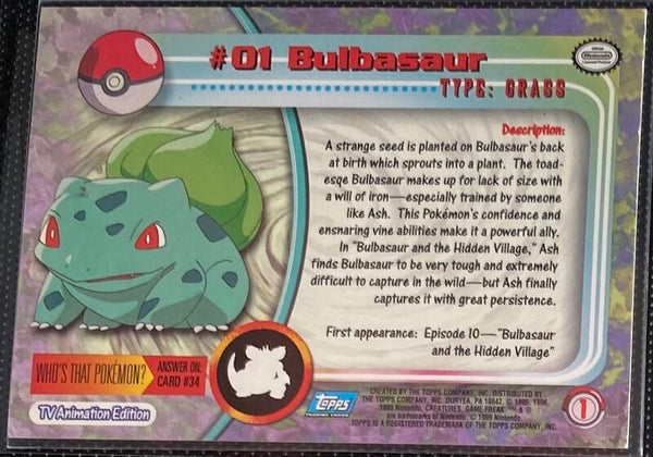 Bulbasaur (01) [Topps TV Animation Edition Series 1 (Blue Logo)