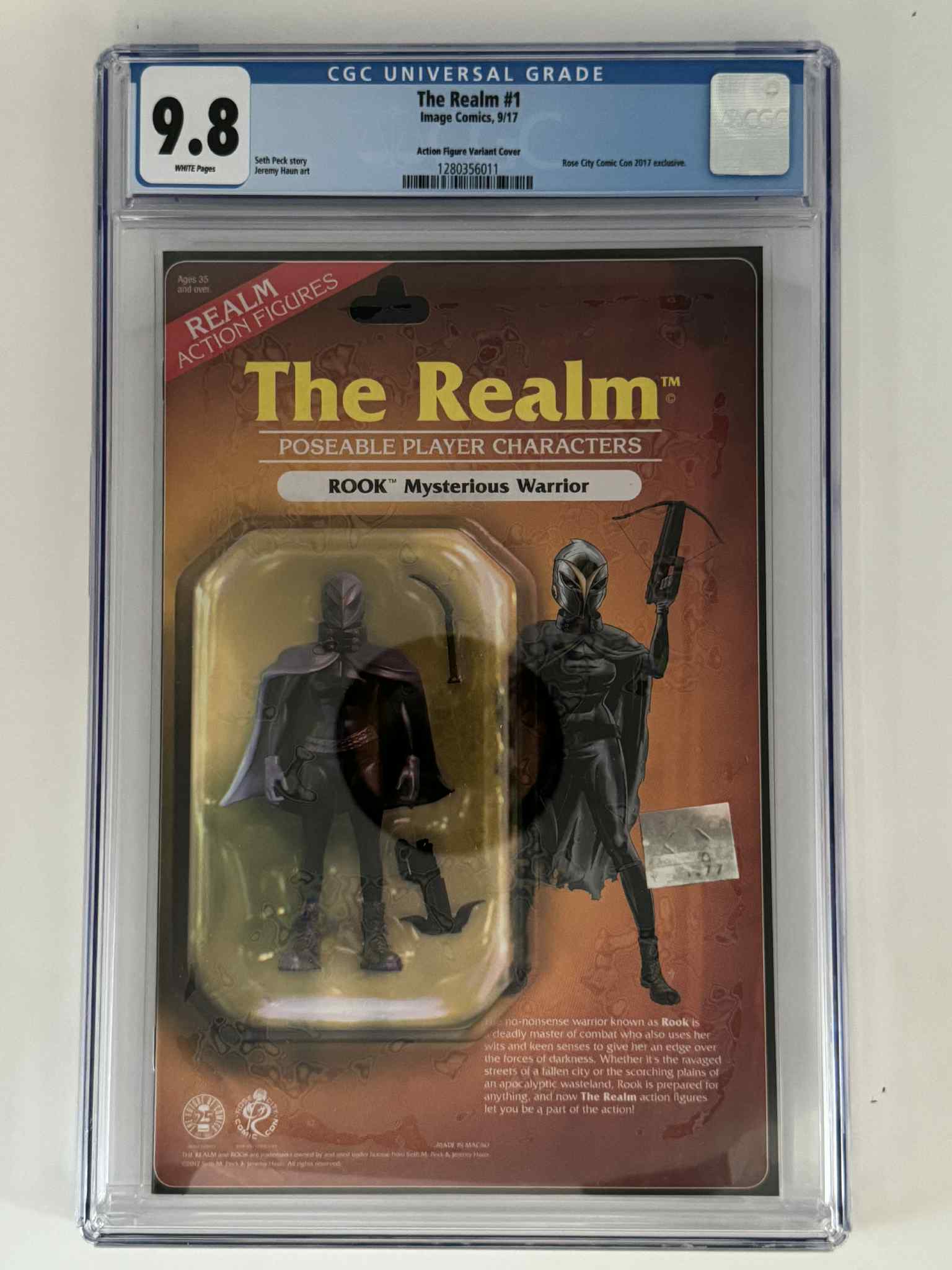 The Realm #1 CGC 9.8 Blue Label Haun Exclusive Action Figure Var Main image