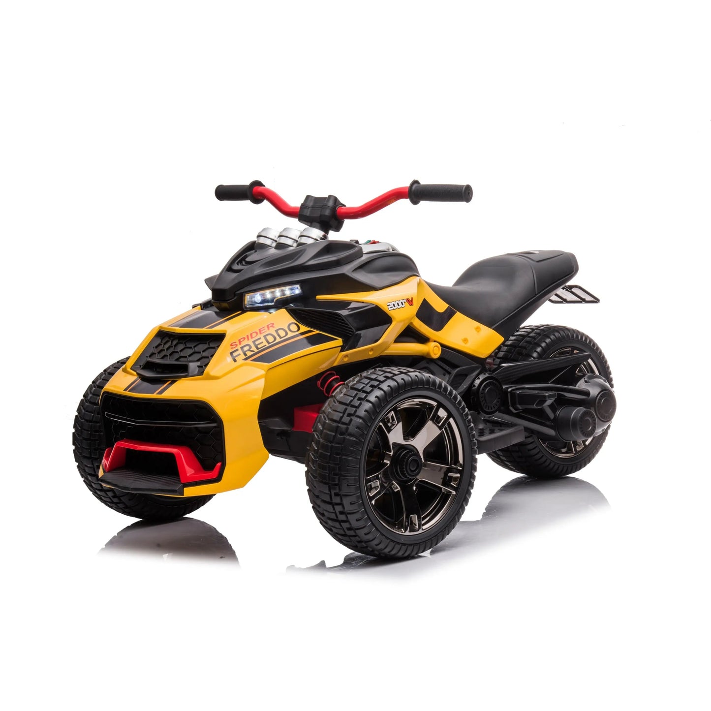 24V Freddo Spider 2 Seater Ride-On 3 Wheel Motorcycle Yellow