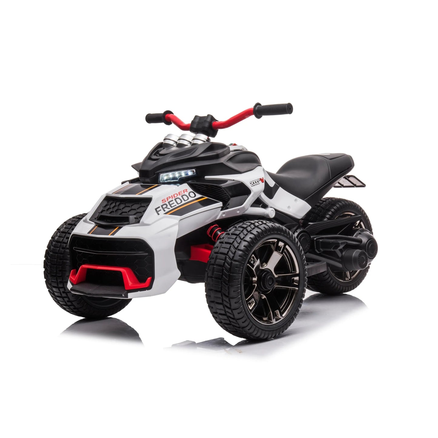 24V Freddo Spider 2 Seater Ride-On 3 Wheel Motorcycle White