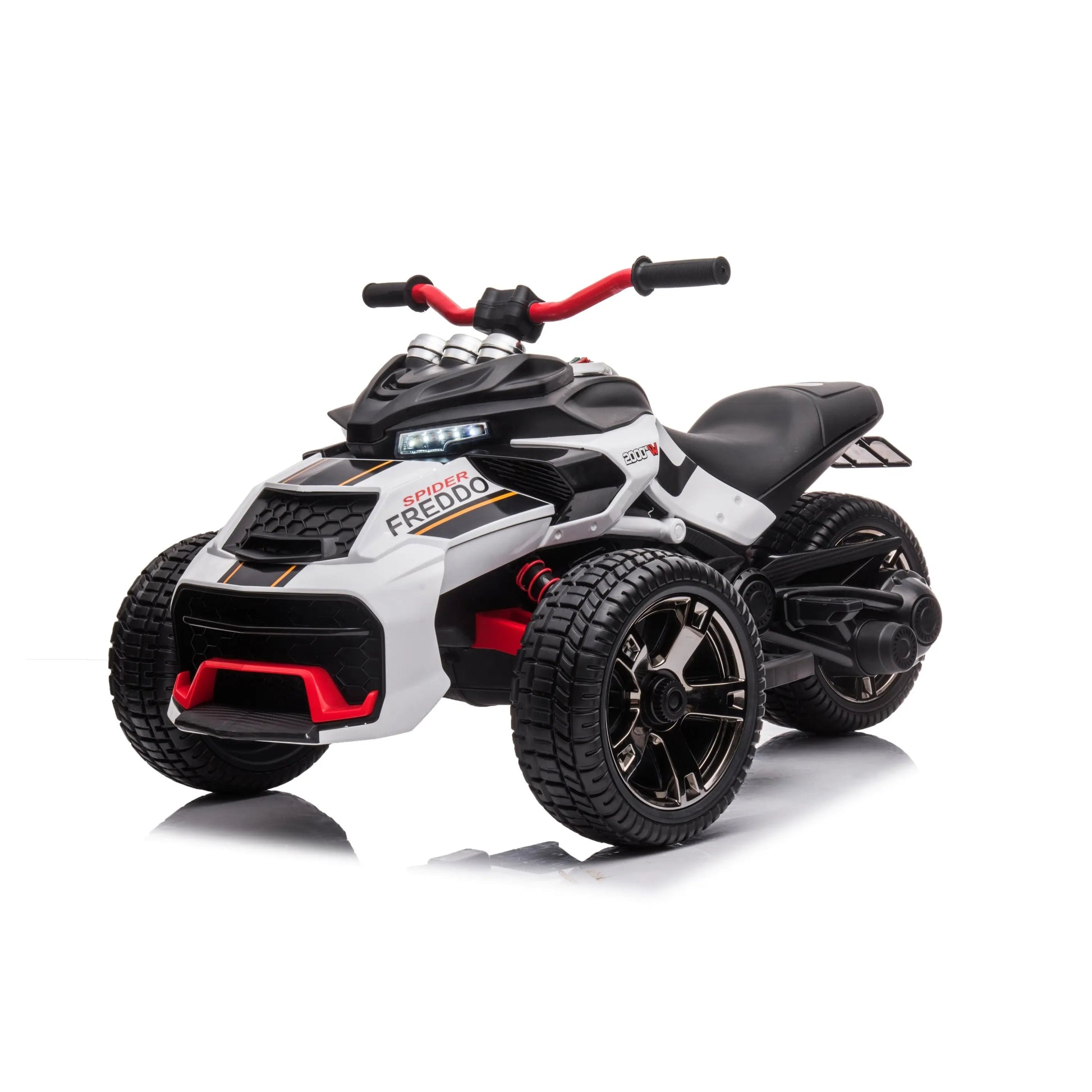 24V Freddo Spider 2 Seater Ride-On 3 Wheel Motorcycle White