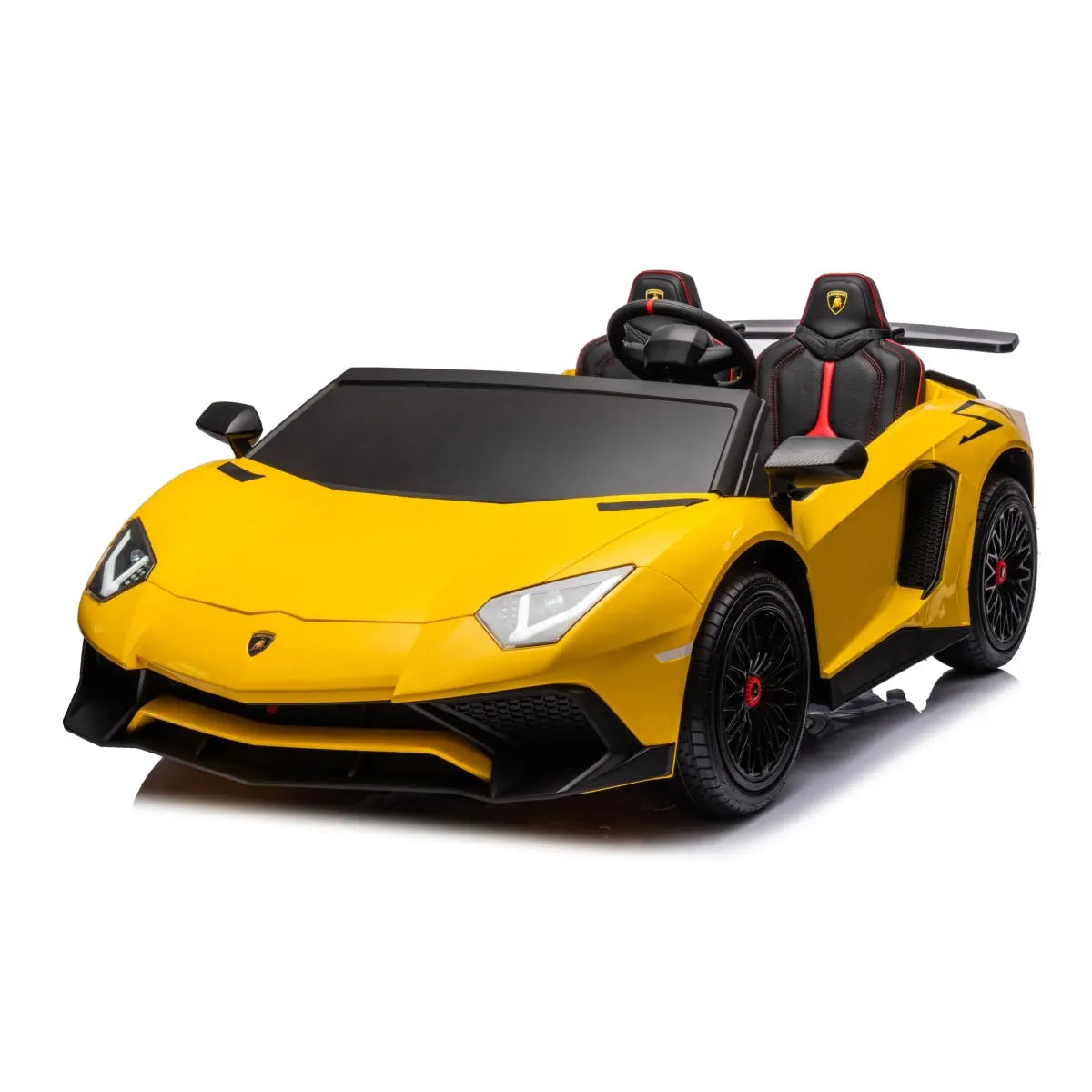 24V Lamborghini Aventador 2 Seater Ride On Car for Kids: Advanced Brushless Motor & Differential for High-Octane Fun Yellow