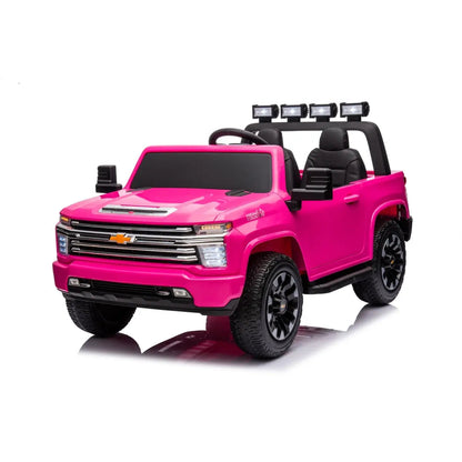 24V 4x4 Chevrolet Silverado 2 Seater Ride on Truck Pink