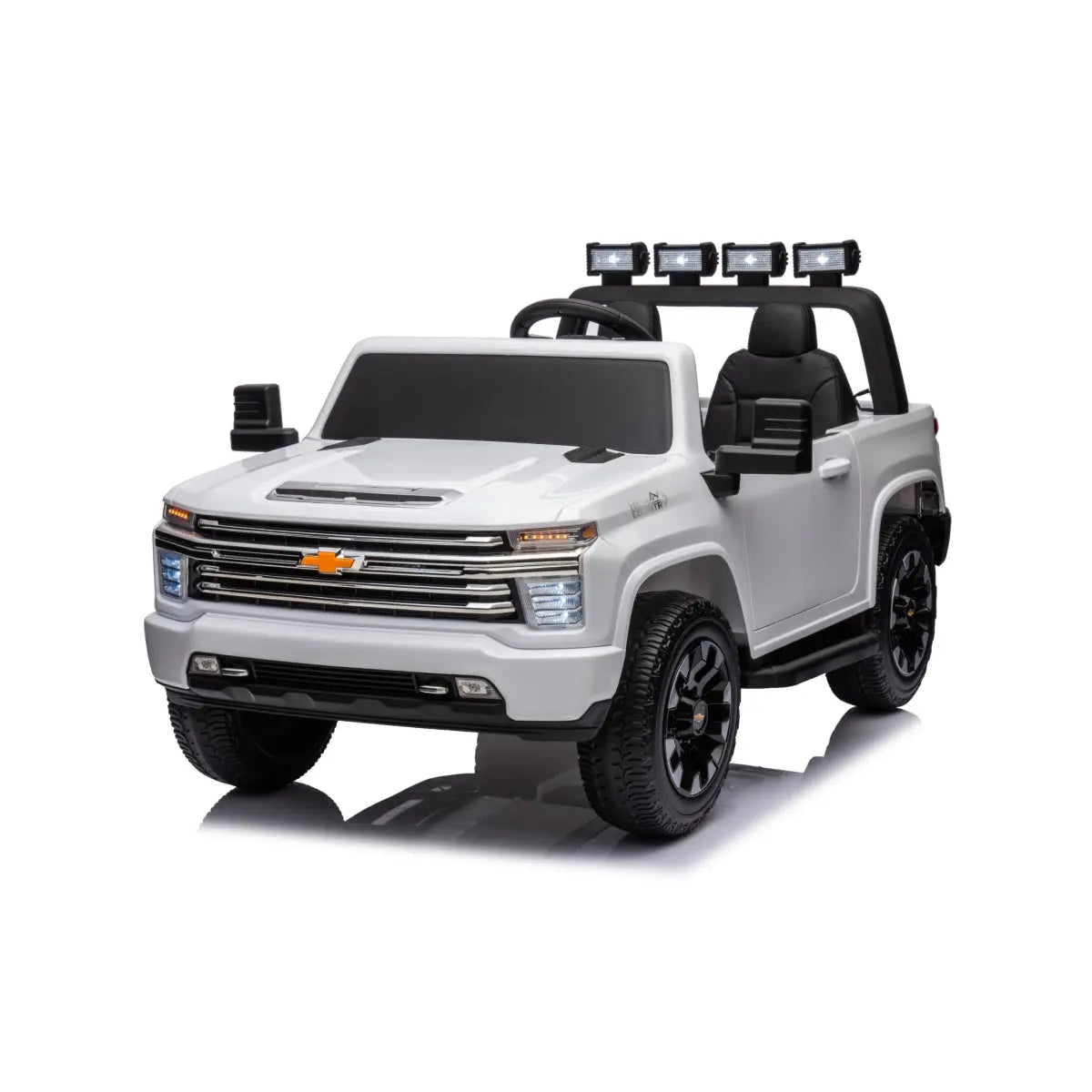 24V 4x4 Chevrolet Silverado 2 Seater Ride on Truck White