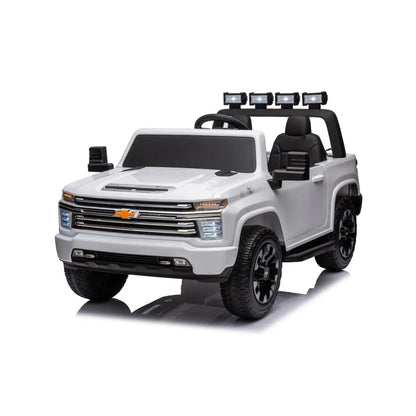 24V 4x4 Chevrolet Silverado 2 Seater Ride on Truck White