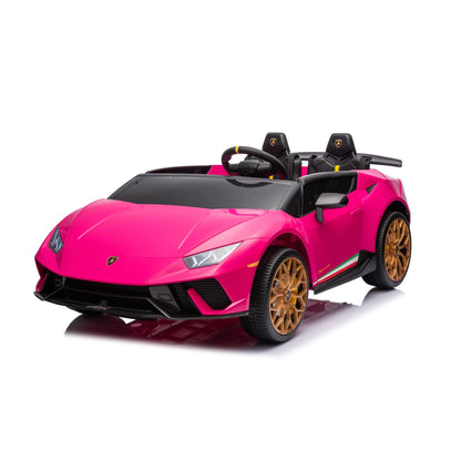 24V Lamborghini Huracan 2 Seater Kids' Electric Ride-On Pink