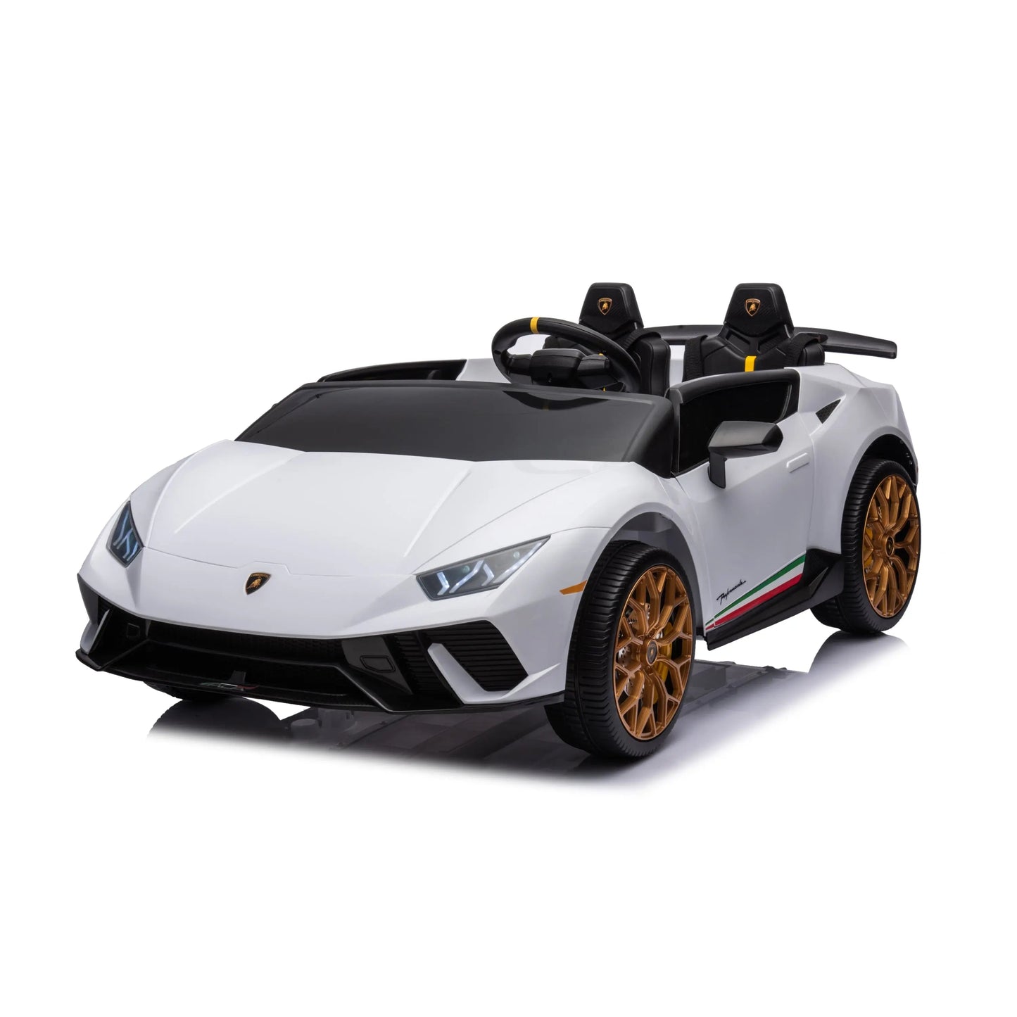 24V Lamborghini Huracan 2 Seater Kids' Electric Ride-On White