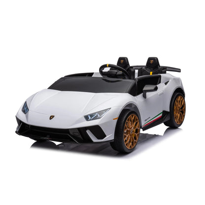24V Lamborghini Huracan 2 Seater Kids' Electric Ride-On White