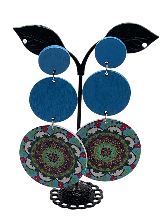 Blue circle earrings Hover Image