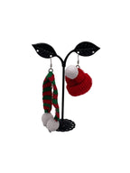 Scarf and hat earrings