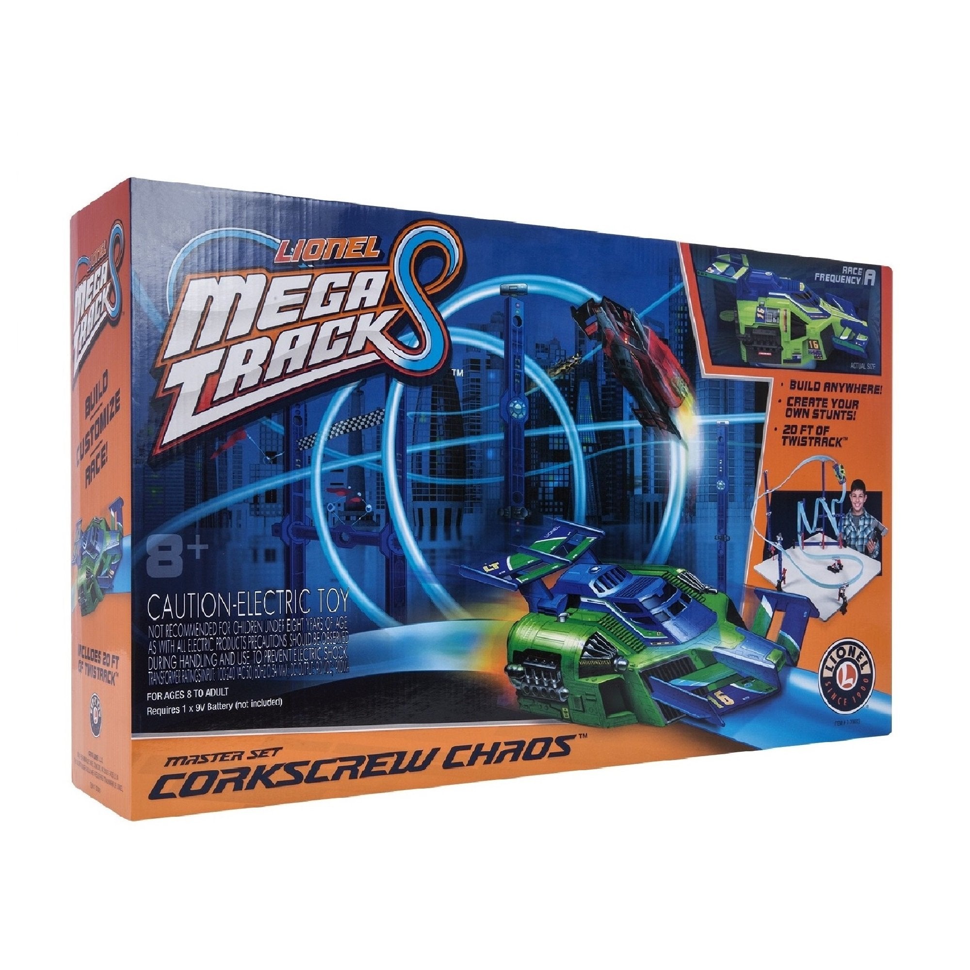 Lionel Trains | Mega Tracks - Corkscrew Chaos | Green Engine train set Main image