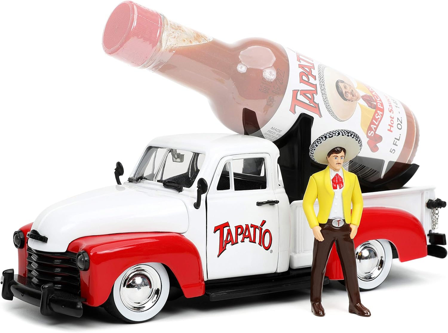 Diecast 1953 Chevy Pickup with Tapatio Bottle Holder & Figure