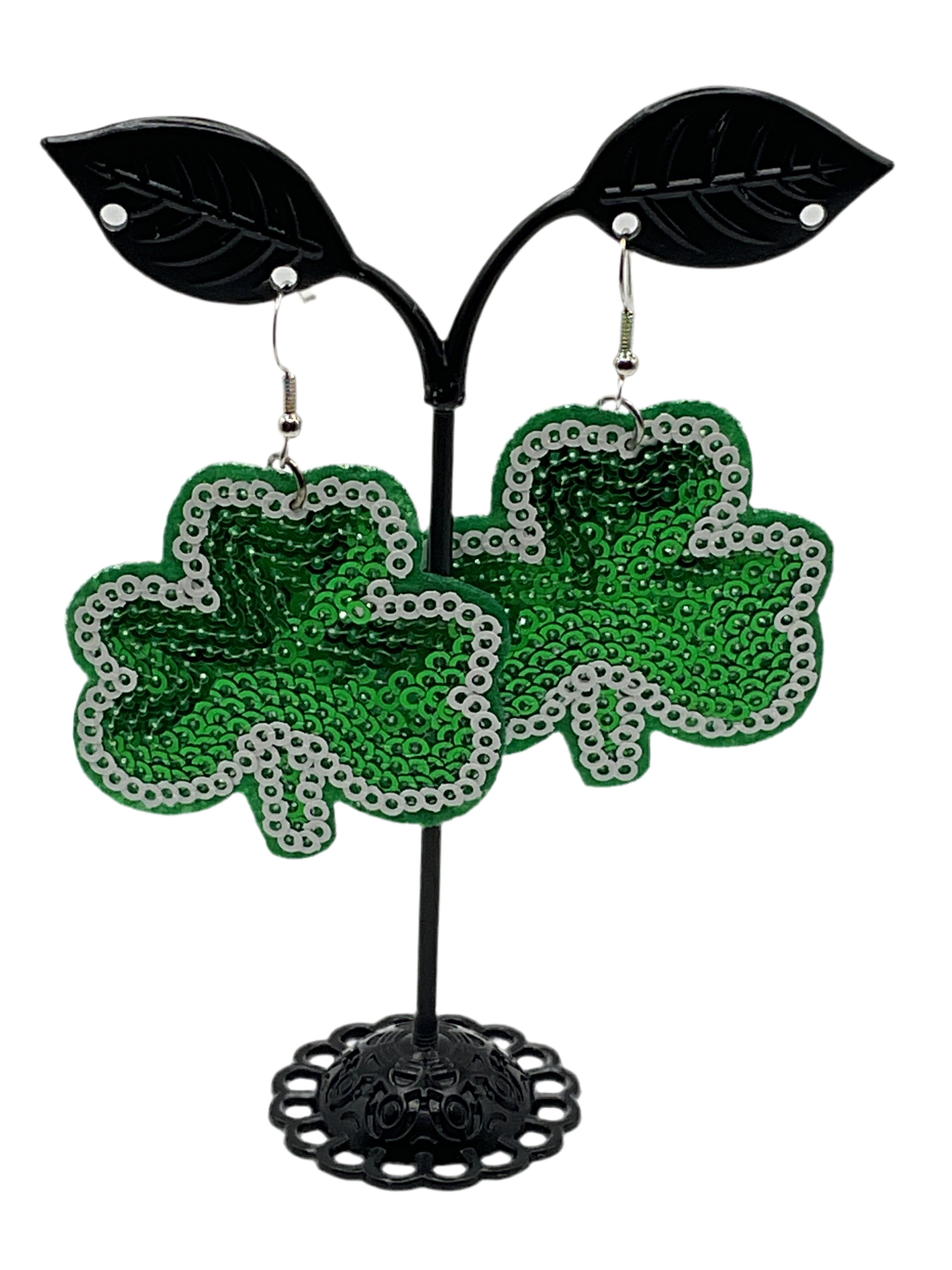 Sequin Shamrock Earrings Main image