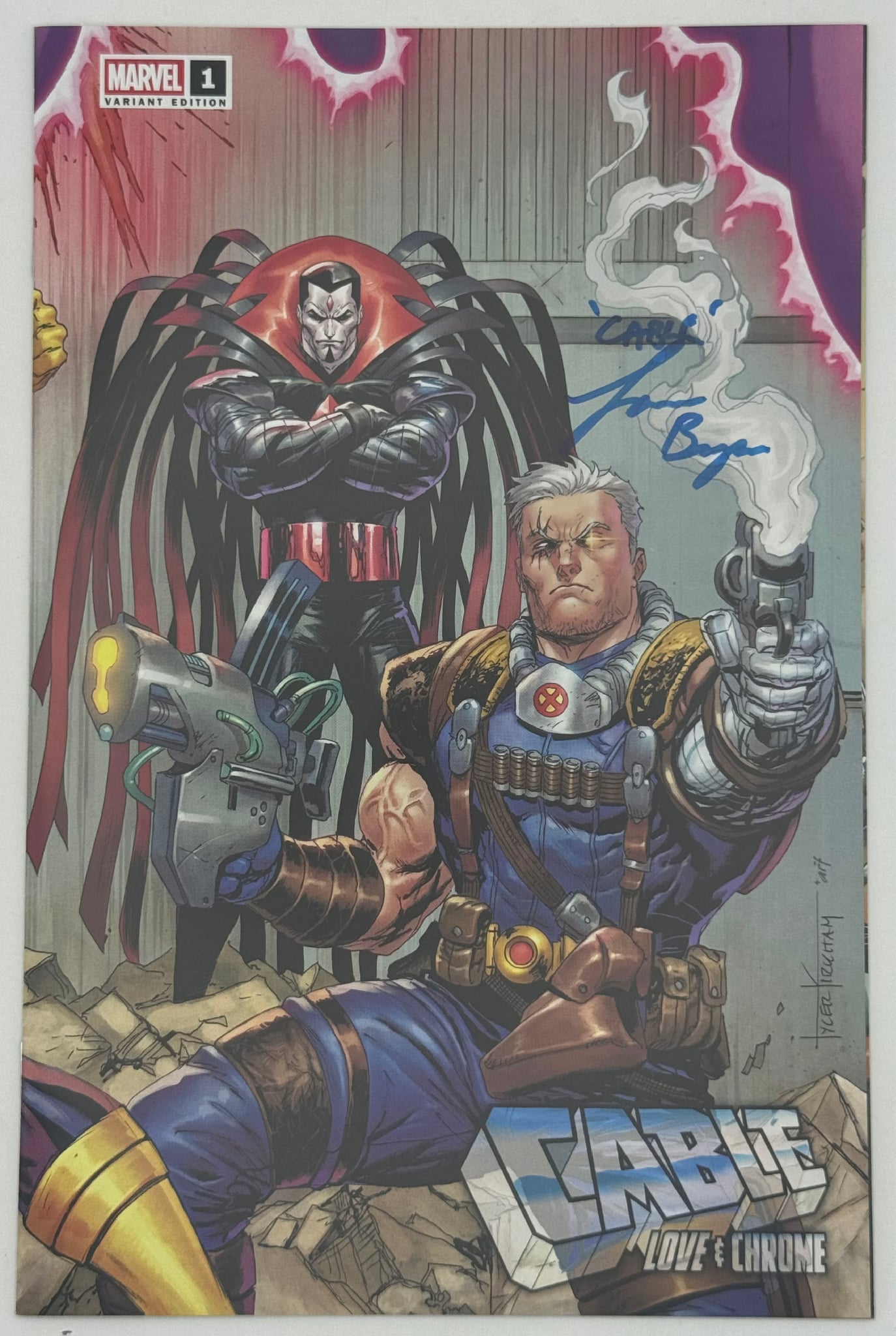 [Signed by Lawerence Bayne] Cable: Love & Chrome #1 Unknown Comics Tyler Kirkham Connecting Cover Exclusive Var [IN STOCK] - Collectors World Toys