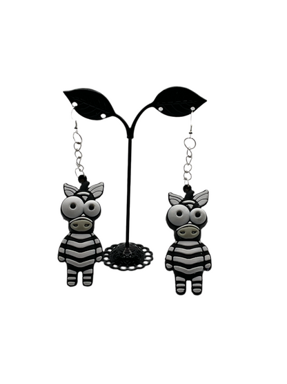 Crazy Eyed Zebra Earrings