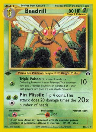 Beedrill 018/75 - Neo Discovery 1st Edition
