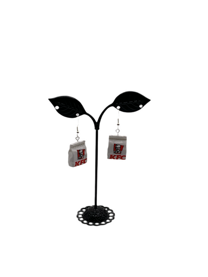 Chicken Fast Food Bag Earrings