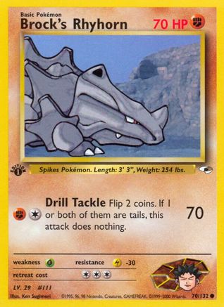Brock's Rhyhorn 070/132 - Gym Heroes 1st Edition