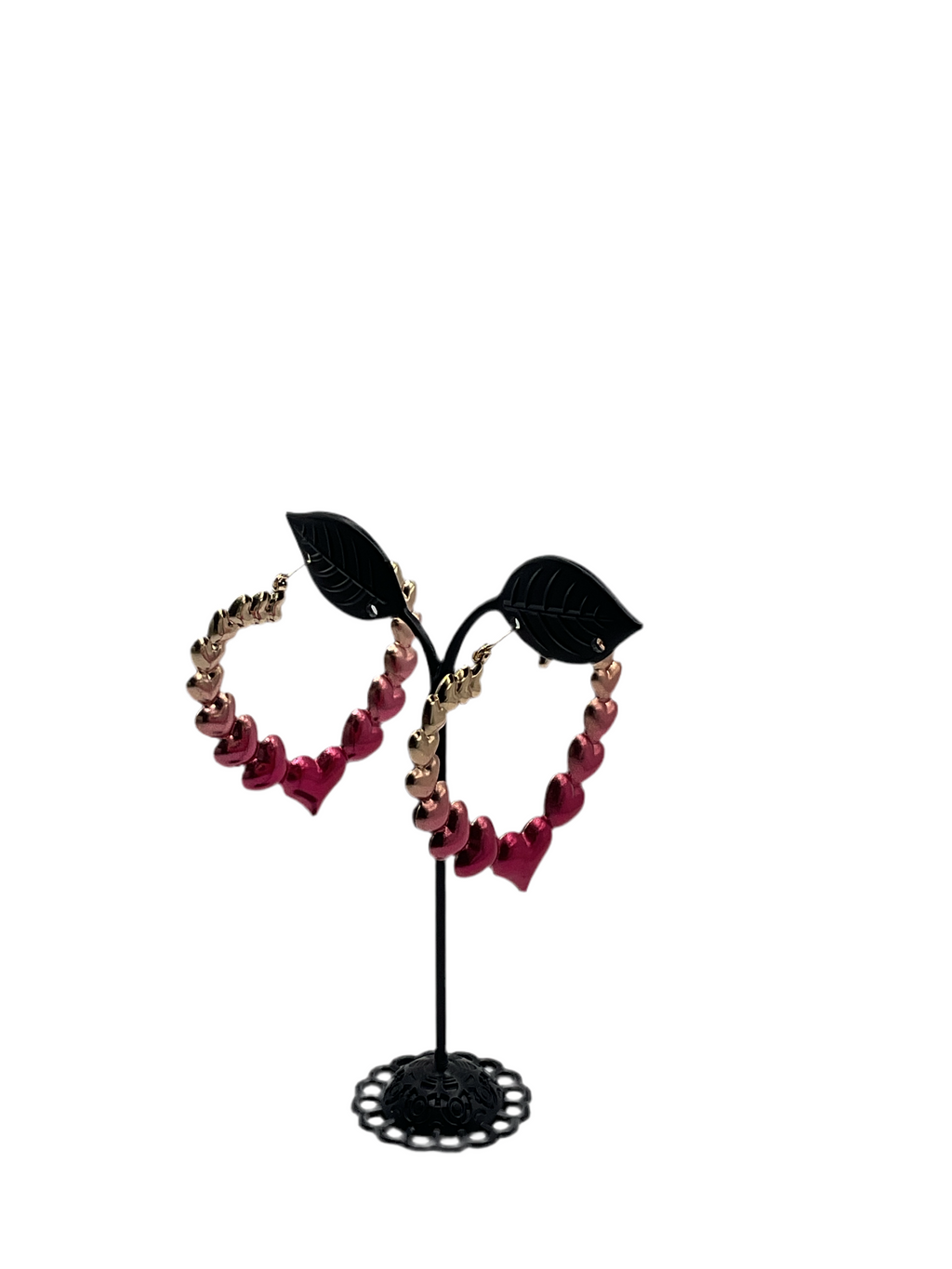 graduated heart hoop earrings