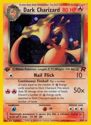 Pokemon: Dark Charizard First Edition Team Rocket 4/82 - Near Mint Main image