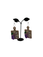 Eggplant cutting board earrings