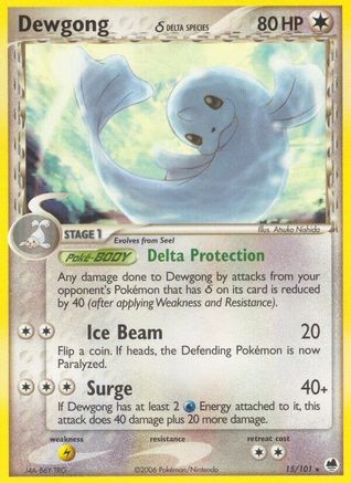 Dewgong (Delta Species) 015/101 - Dragon Frontiers Reverse Holofoil
