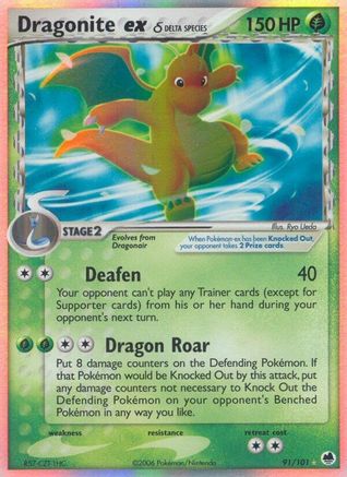 Dragonite ex (Delta Species) 091/101 - Dragon Frontiers Holofoil