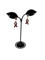 Red ribbon earrings